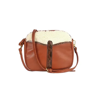 Sac mouton et cuir marron