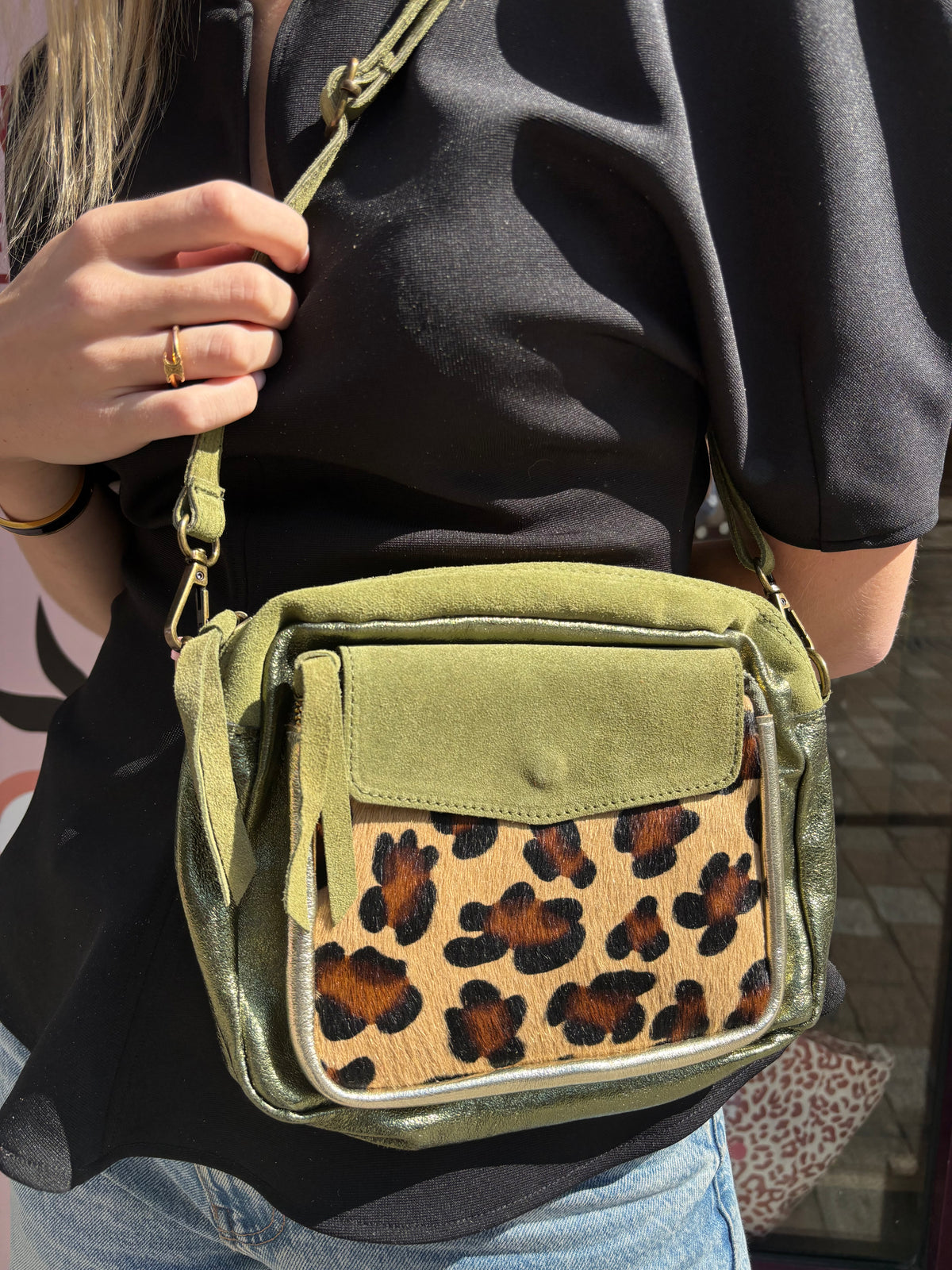 Sac léopard cuir
