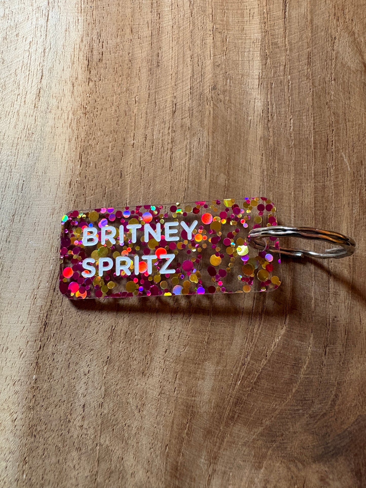 Porte-clé paillettes roses✨