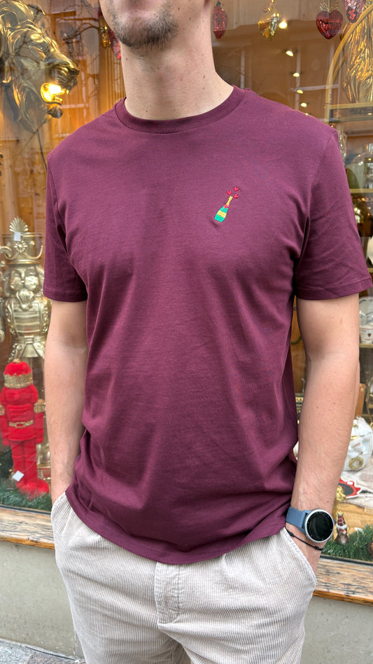 T shirt bouteille bordeaux