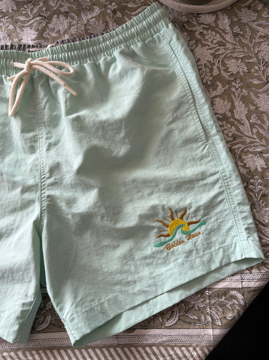 Short de bain ecoresponsable bleu
