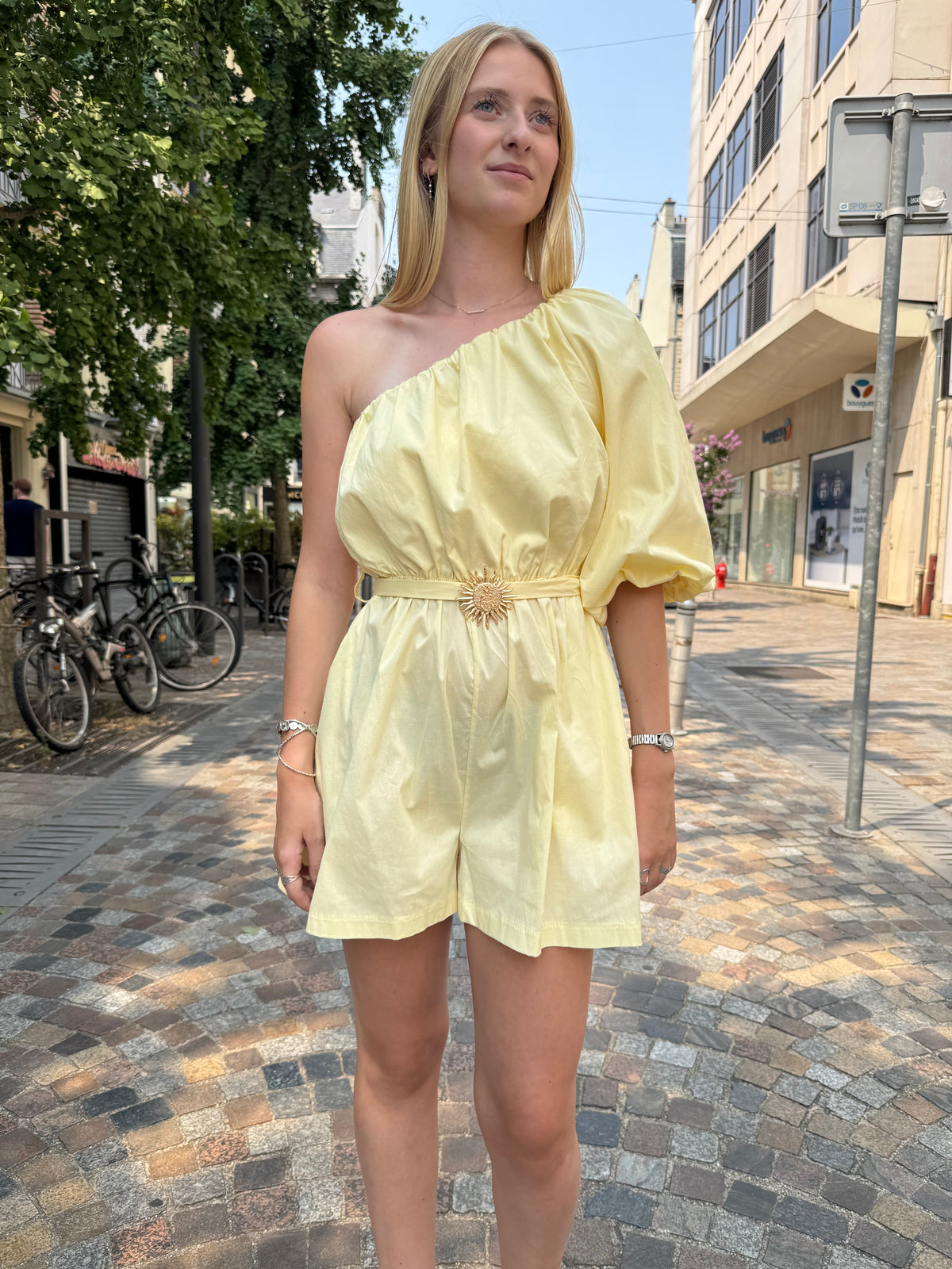 Combi short jaune