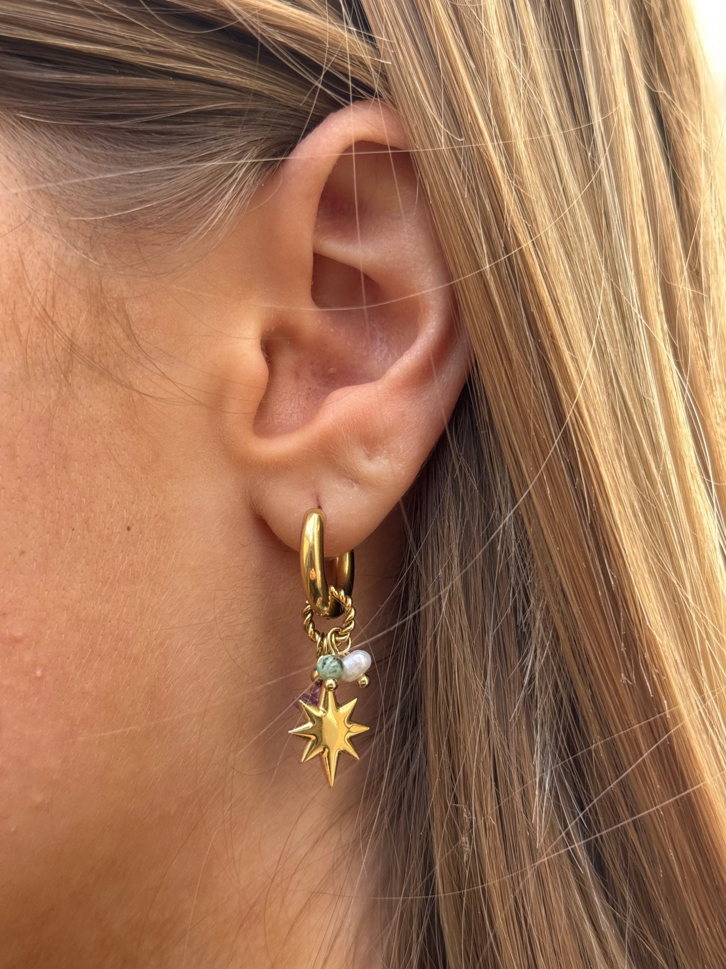 Boucles d’oreilles astres asymétriques