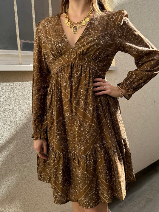 Robe bandana marron