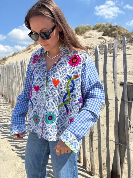 Chemise bleuté