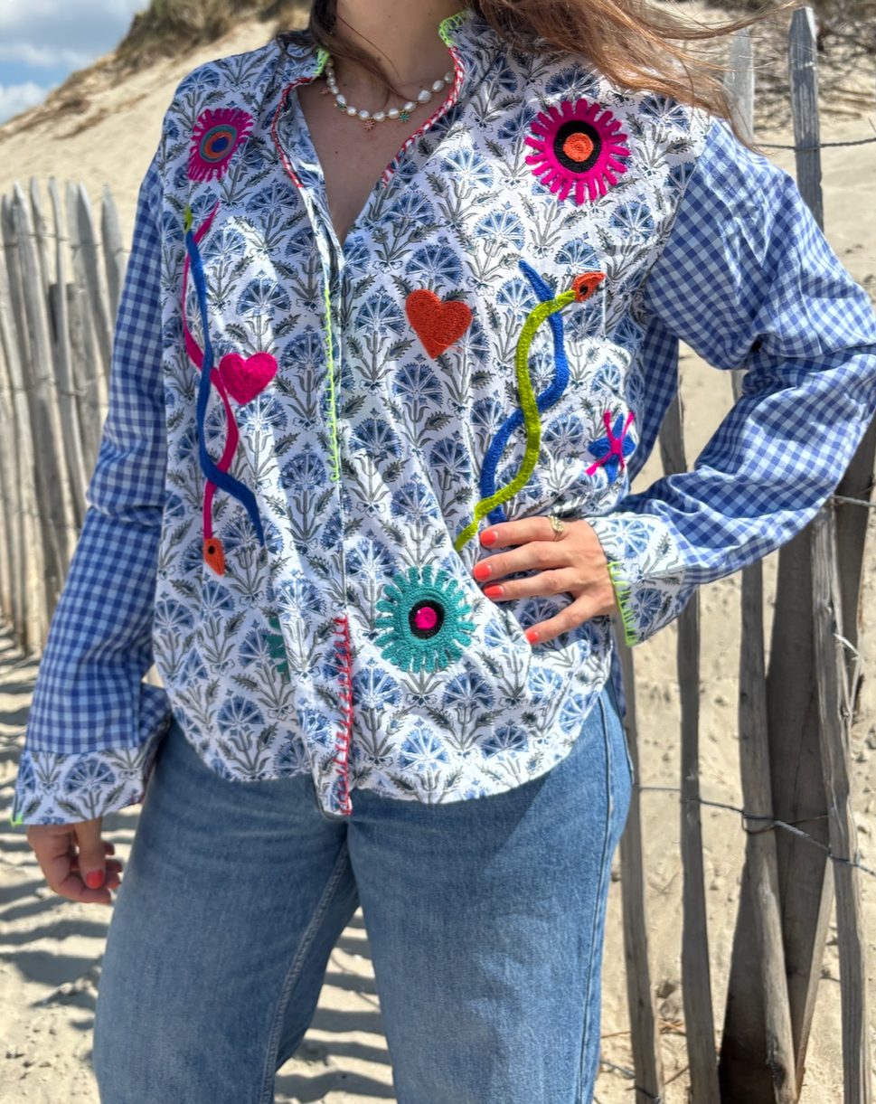 Chemise bleuté