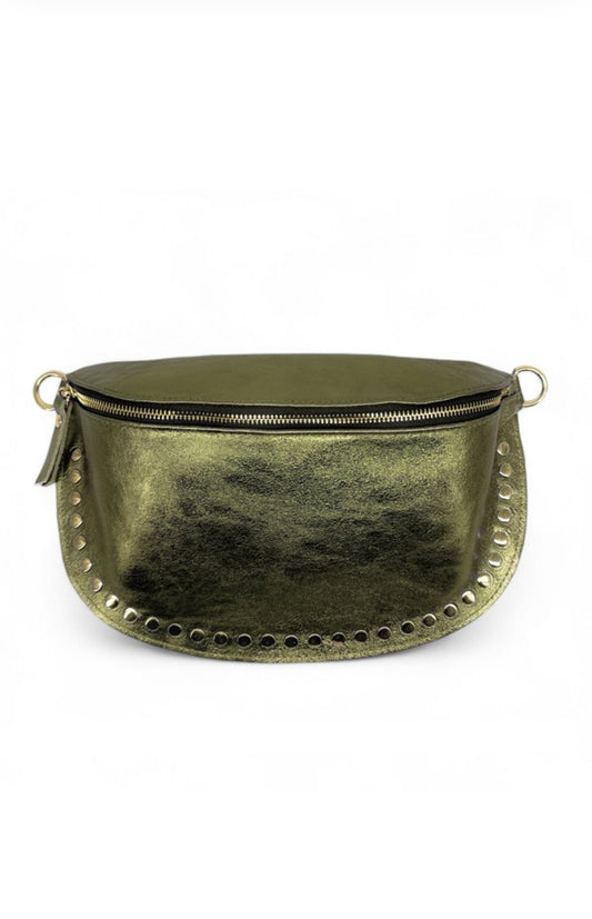 Sac banane cloutée kaki