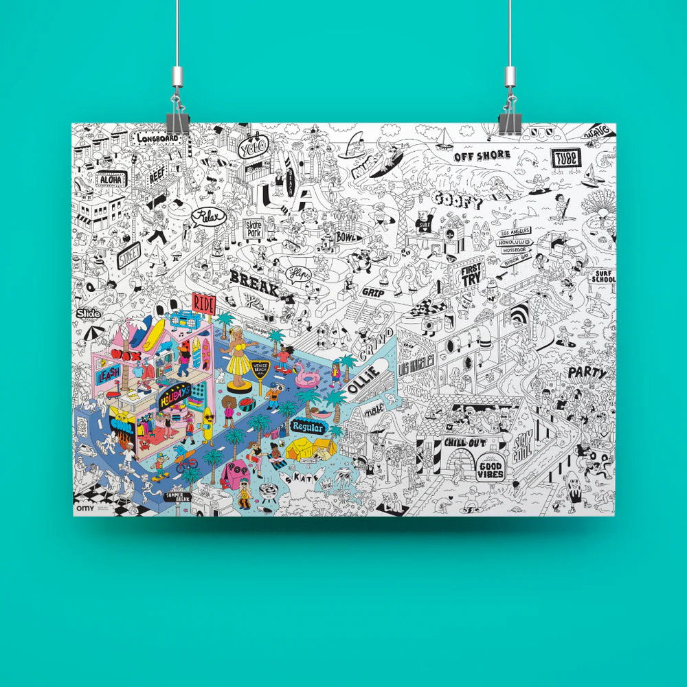 Poster coloriage Surf skate