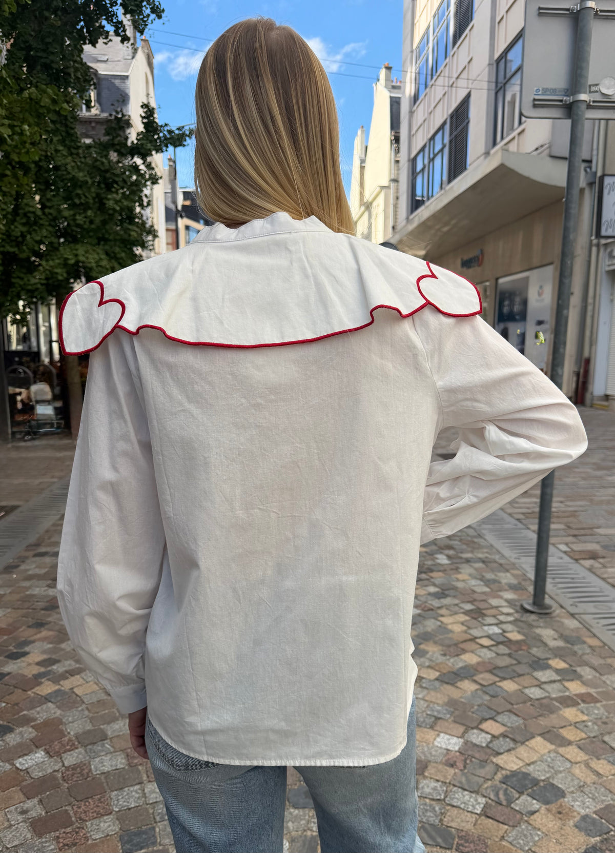 Chemise col Claudine cœur