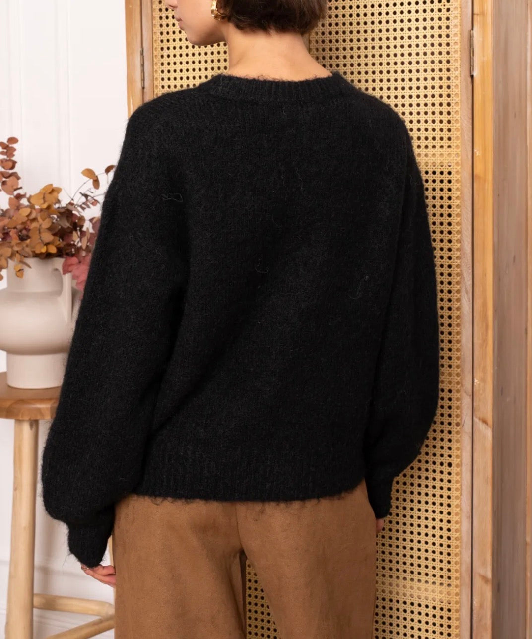 Pull noir Cœur