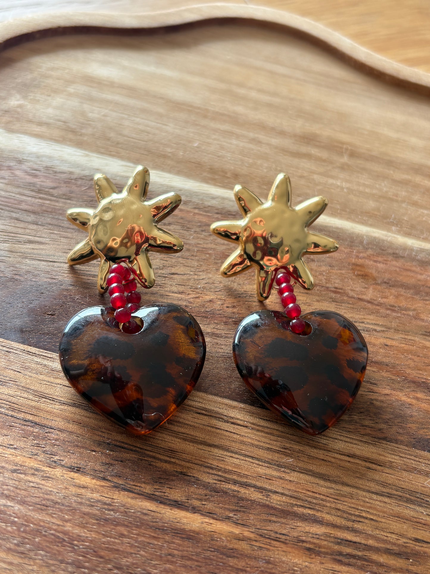 Boucles d’oreilles cœur Léopard
