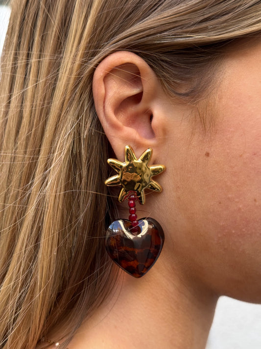 Boucles d’oreilles cœur Léopard