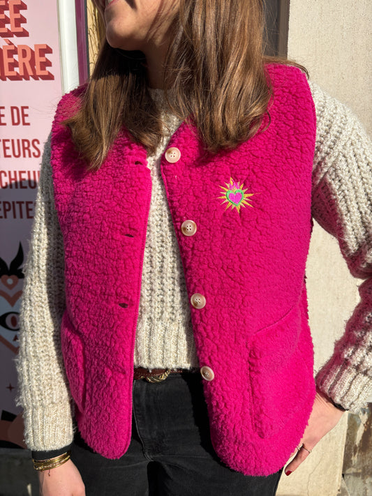 Gilet rose moumoute