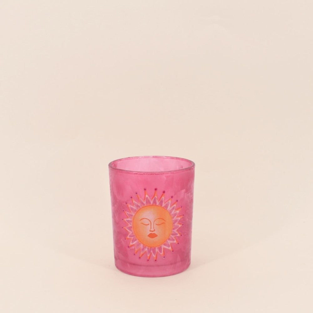Photophore rose soleil