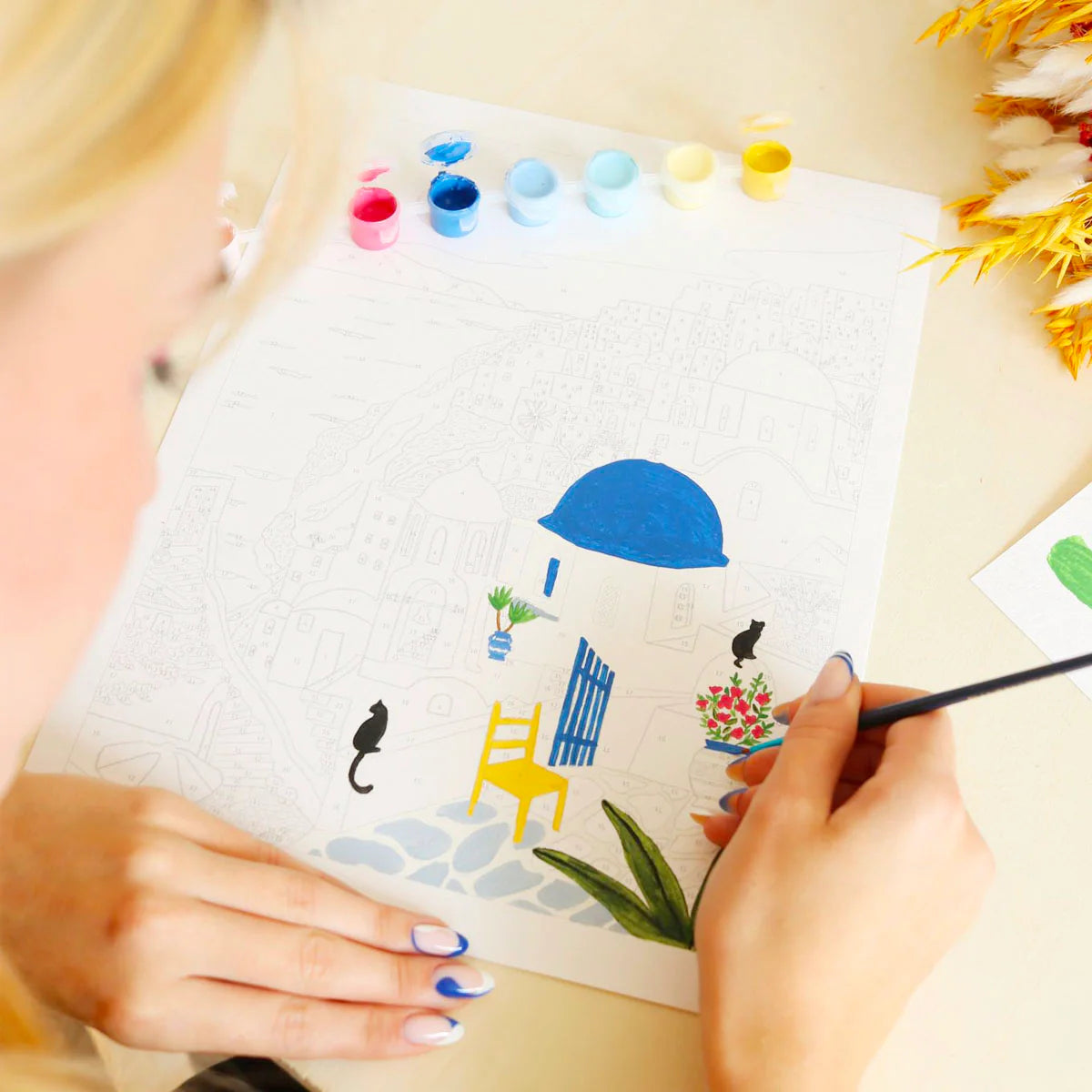 Peinture au numéro Santorini