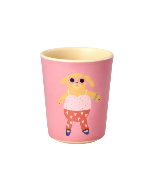 Verre Chien Rose
