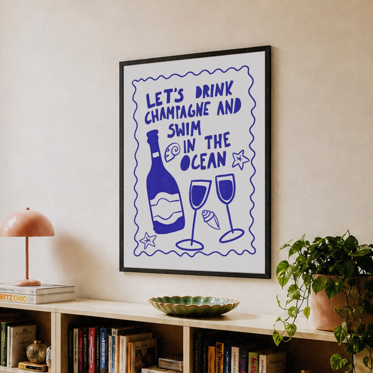 Affiche - Champagne et océan