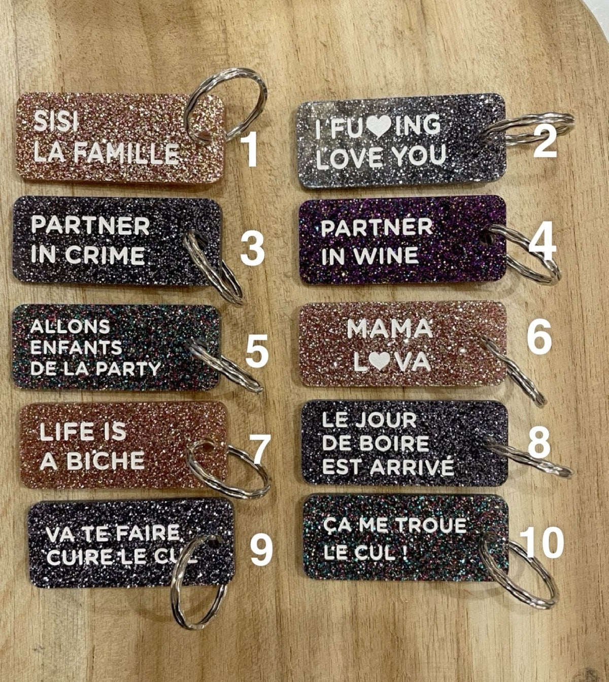 Porte clé pailleté