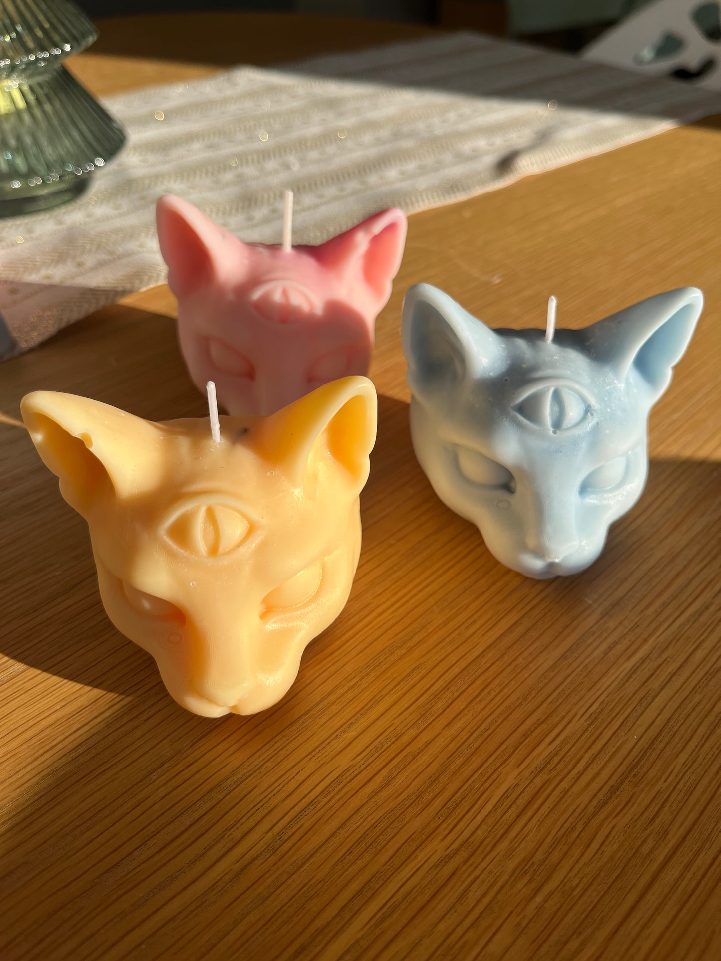 Bougie artisanale tête de chat