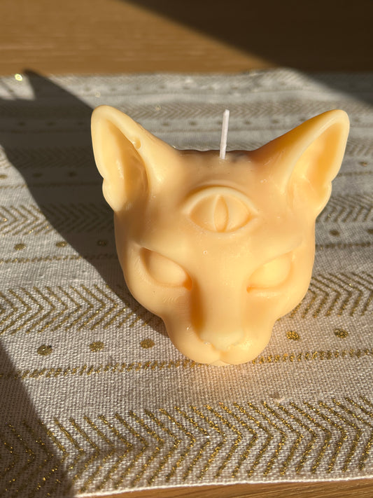 Bougie artisanale tête de chat