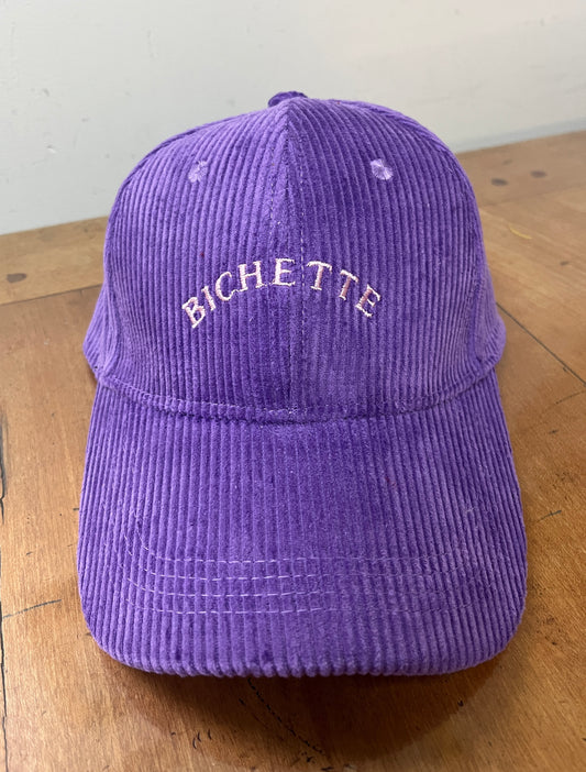 Casquette violette velours ♡