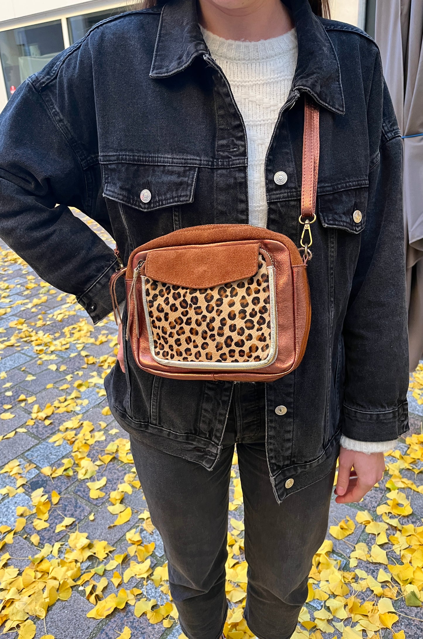 Sac léopard cuir