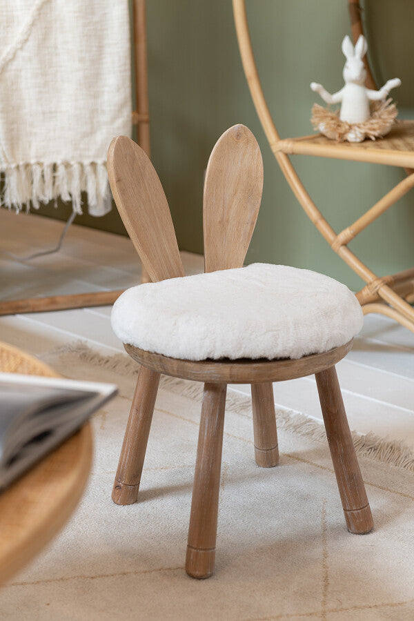 Chaise enfant en bois oreille de lapin/Renne