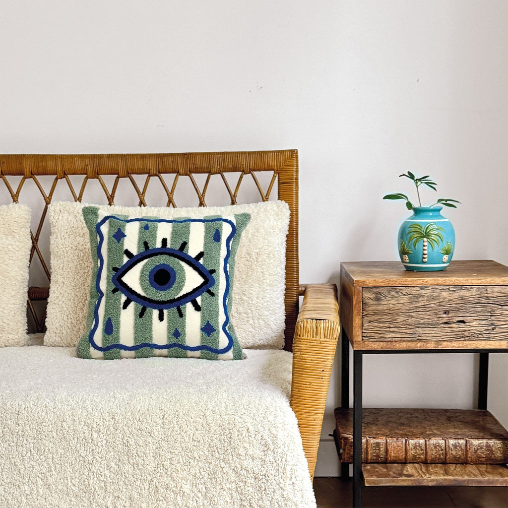 Coussin Oeil protecteur Bleu