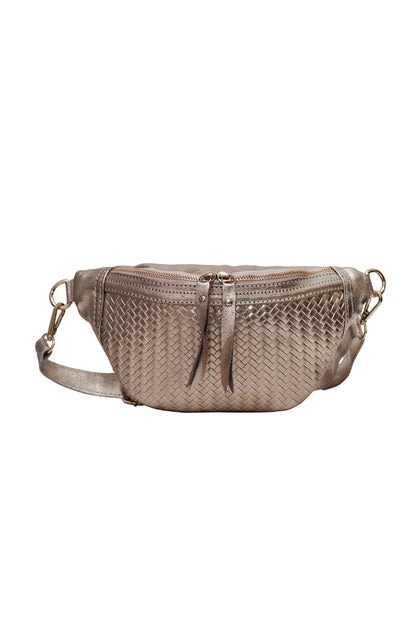 Sac banane tressé Bronze
