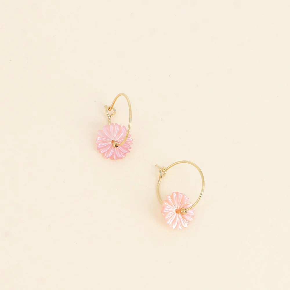Boucles d'oreilles Flora rosa