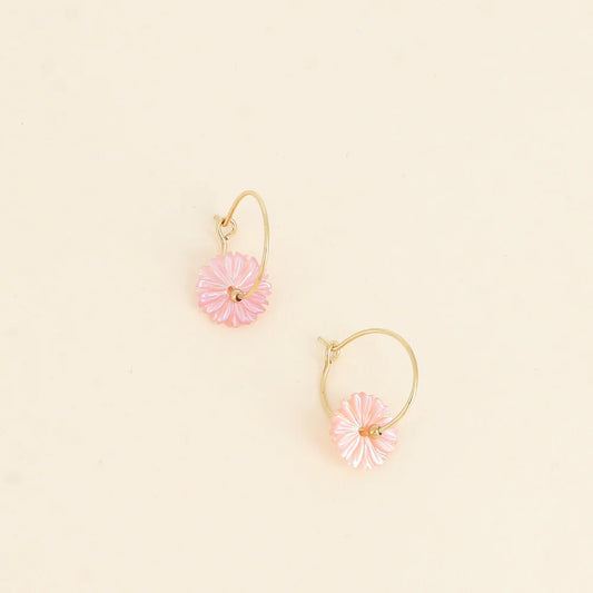 Boucles d'oreilles Flora rosa